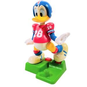 VTG Donald Duck Football Kicker Figurine - 1980 Arco Disney - Deluxe - GOOD